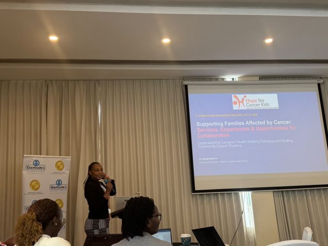 Last week, our Executive Director, Dr. Matilda Maseno, delivered a presentation on “Serving Families Affected by Cancer” at @gertrudeshosp’s stakeholder engagement and co-design workshop.

The engagement provided an opportunity to contribute to conversations on how we can better support children and families navigating the challenges of childhood cancer, while strengthening collaboration among stakeholders working towards better care and support.

At Hope for Cancer Kids, we believe every child deserves access to timely and affordable cancer care, and every family deserves support throughout the journey.

Together, we can make a difference. 💛

#HopeForCancerKids #ChildhoodCancer #CancerAwareness #CancerCare  #ChildhoodCancerAwareness